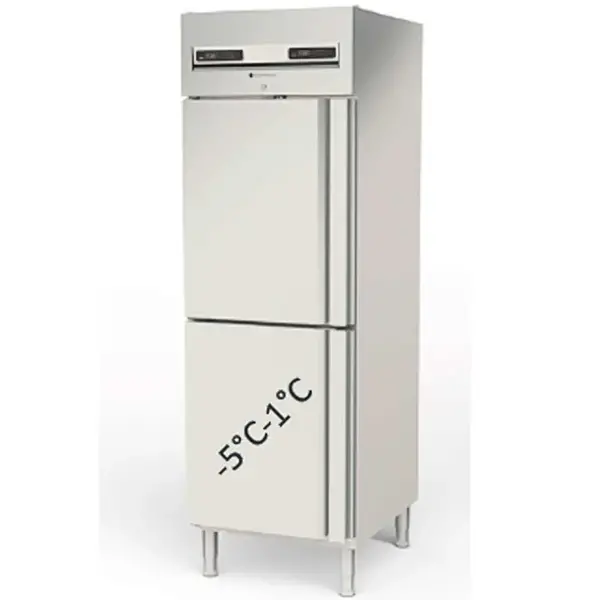 Viskoelkast | 610L (2/1 GN) | RVS | -1°C/-5°C & -2°C/+8°C | Geforceerd | Incl. 3 Visbakken | Temperatuur-/Deuralarm | 680x860x2110/2175(h)mm