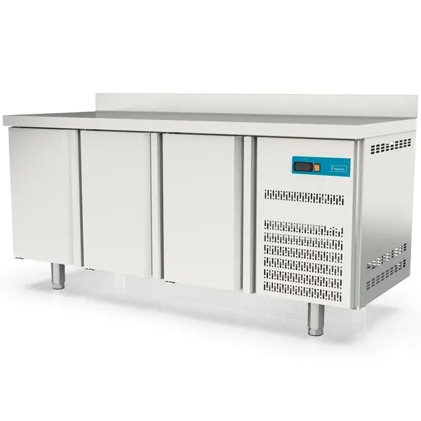 Koelwerkbank | S-LINE | 399L | 3 Deuren (1/1 GN) | -2°C/+8°C | Geforceerd | Temperatuuralarm | Achteropstand | 1795x700x850/950(h)mm
