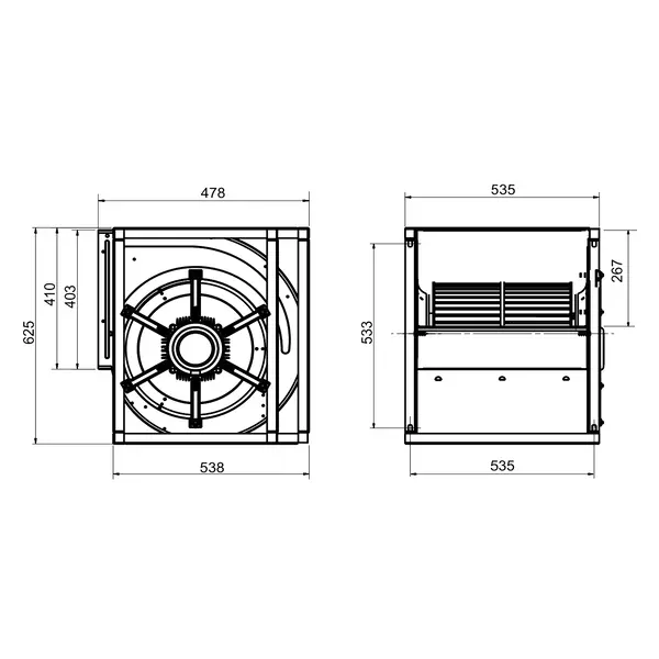 Ventilator In Box | 9.000 m3/h | 8.8A | 2.2kW | 400V | 950x780x770(h)mm