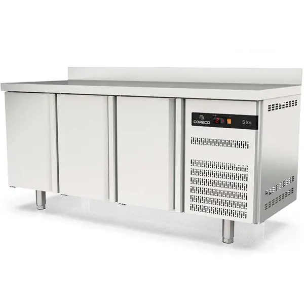 Koelwerkbank | S-LINE | 380L | 3 Deuren | -2°C/+8°C | Geforceerd | Temperatuuralarm | Achteropstand | 2020x600x850/950(h)mm