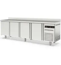 Coreco Koelwerkbank | S-LINE | 516L | 4 Deuren | -2°C/+8°C | Geforceerd | Temperatuuralarm | Achteropstand | 2545x600x850/950(h)mm