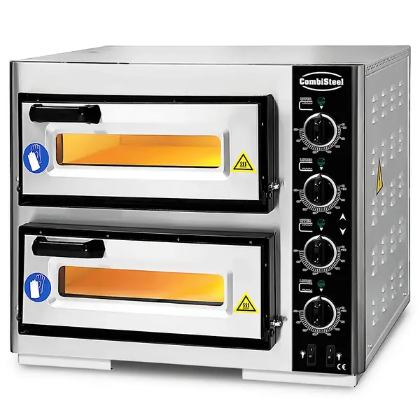Pizzaoven | Elektrisch | 1+1x Ø39cm | 85°C/455°C | 7kW (400V) | 630x630x530(h)mm