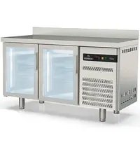 Coreco Koelwerkbank | S-LINE | 245L | 2 Glasdeuren | -2°C/+8°C | Geforceerd | Temperatuuralarm | Achteropstand | 1495x600x850/950(h)mm