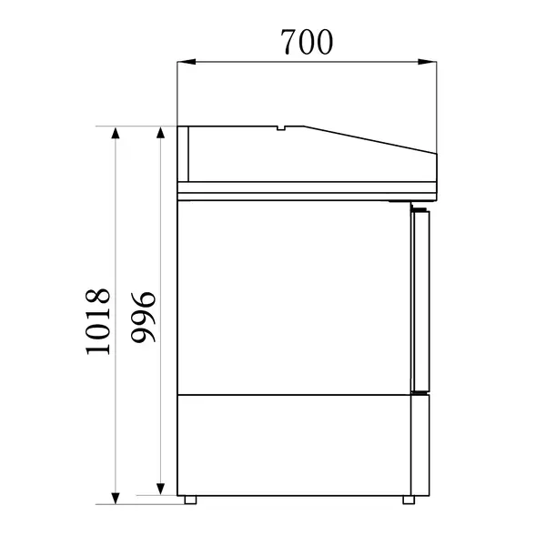 Pizzawerkbank | COMPACT LINE | 350L | 3 Deuren (1/1 GN) | +2°C/+8°C | Statisch + Ventilator | 1400x700x1020(h)mm