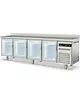 Coreco Koelwerkbank | S-LINE | 516L | 4 Glasdeuren | -2°C/+8°C | Geforceerd | Temperatuuralarm | Achteropstand | 2545x600x850/950(h)mm 