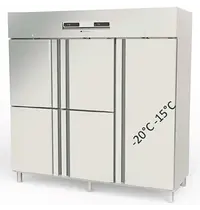 Coreco Koel-/Vrieskast | 2092L (2/1 GN) | RVS | -15°C/-20°C & -2°C/+8°C | Geforceerd | Temperatuur-/Deuralarm | 2055x860x2110/2175(h)mm