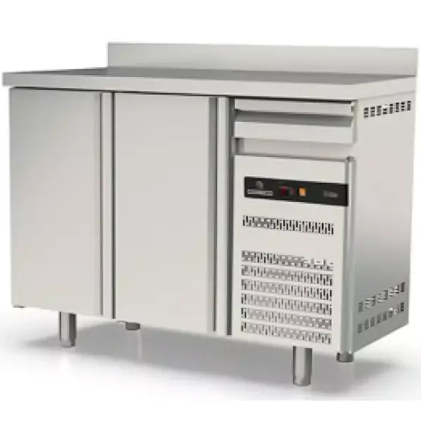 Koelwerkbank | S-LINE | 325L | 2 Deuren + 1 Lade | -2°C/+8°C | Geforceerd | Temperatuuralarm | Achteropstand | 1495x600x1040/1140(h)mm