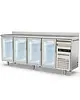 Coreco Koelwerkbank | S-LINE | 684L | 4 Glasdeuren + 1 Lade | -2°C/+8°C | Geforceerd | Temperatuuralarm | Achteropstand | 2545x600x1040/1140(h)mm 
