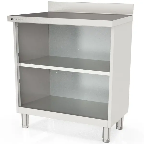 Werkbank | S-LINE | RVS | Open Vak | Diepte 600 | Hoogte 1040/1140 | Breedte 990-2020 | Achteropstand