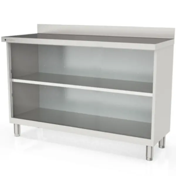 Werkbank | S-LINE | RVS | Open Vak | Diepte 600 | Hoogte 1040/1140 | Breedte 990-2020 | Achteropstand