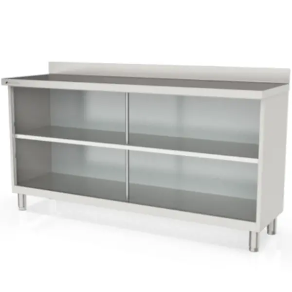 Werkbank | S-LINE | RVS | Open Vak | Diepte 600 | Hoogte 1040/1140 | Breedte 990-2020 | Achteropstand