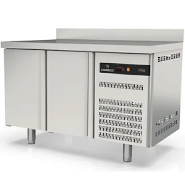 Koelwerkbank | S-LINE | 255L | 2 Deuren (1/1 GN) | -2°C/+8°C | Geforceerd | Temperatuuralarm | Achteropstand | 1345x700x850/950(h)mm