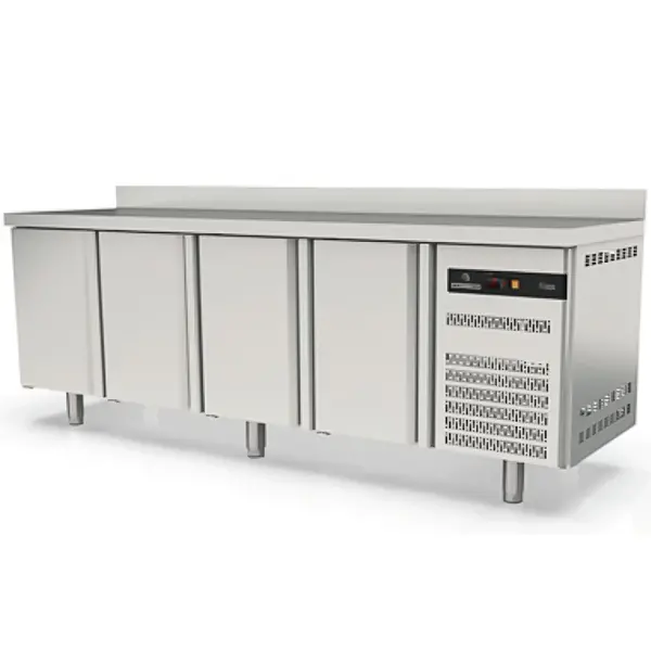 Koelwerkbank | S-LINE | 543L | 4 Deuren (1/1 GN) | -2°C/+8°C | Geforceerd | Temperatuuralarm | Achteropstand | 2245x700x850/950(h)mm