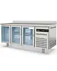 Coreco Koelwerkbank | S-LINE | 399L | 3 Glasdeuren (1/1 GN) | -2°C/+8°C | Geforceerd | Temperatuuralarm | Achteropstand | 1795x700x850/950(h)mm 