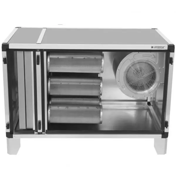 Geurfilterkast FTBK | 4.5A | 3250m3/u | 0.55kW | 10 Carbonfilter + 2 Cassette Filters | 1200x670x670(h)mm