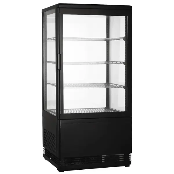Koelvitrine | 78L | Zwart | 0°C/+12°C | 4 Niveaus | 428x386x960(h)mm