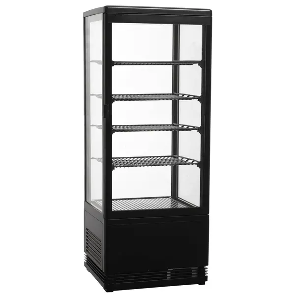 Koelvitrine | 98L | Zwart | 0°C/+12°C | 5 Niveaus | 428x386x1110(h)mm