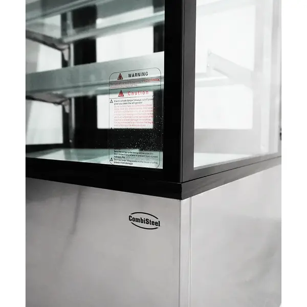 Koelvitrine | 270L | RVS/Zwart | +2°C/+8°C | 3 Niveaus | 915x675x1210(h)mm