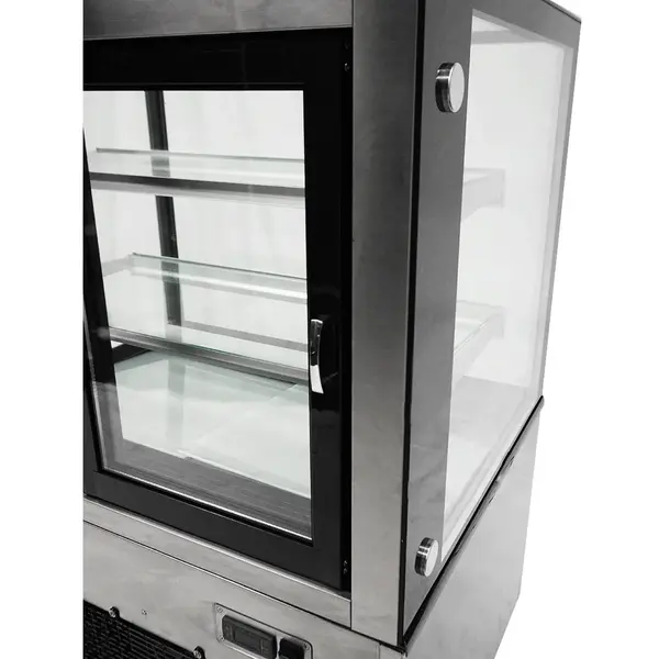Koelvitrine | 270L | RVS/Zwart | +2°C/+8°C | 3 Niveaus | 915x675x1210(h)mm