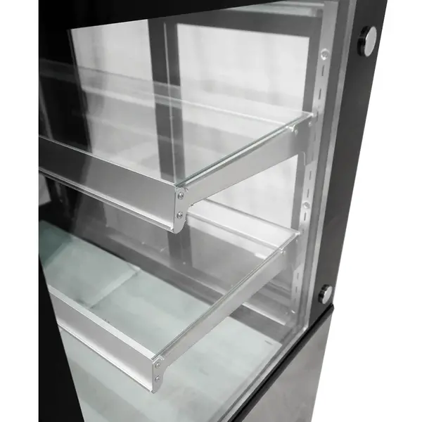 Koelvitrine | 370L | RVS/Zwart | +2°C/+8°C | 3 Niveaus | 1215x675x1210(h)mm