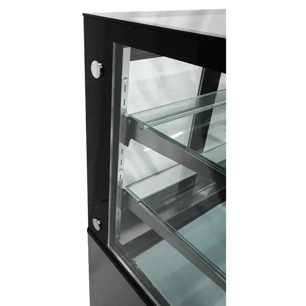 Koelvitrine | 370L | RVS/Zwart | +2°C/+8°C | 3 Niveaus | 1215x675x1210(h)mm