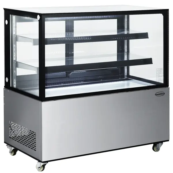 Koelvitrine | 370L | RVS/Zwart | +2°C/+8°C | 3 Niveaus | 1215x675x1210(h)mm