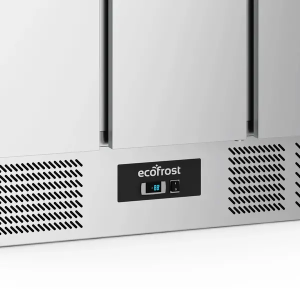 Pizzawerkbank | 402L | 3 Deuren (1/1 GN) | Boven 8x 1/6 GN | +2°C/+8°C | Statisch + Ventilator | 1365x700x850/1075(h)mm