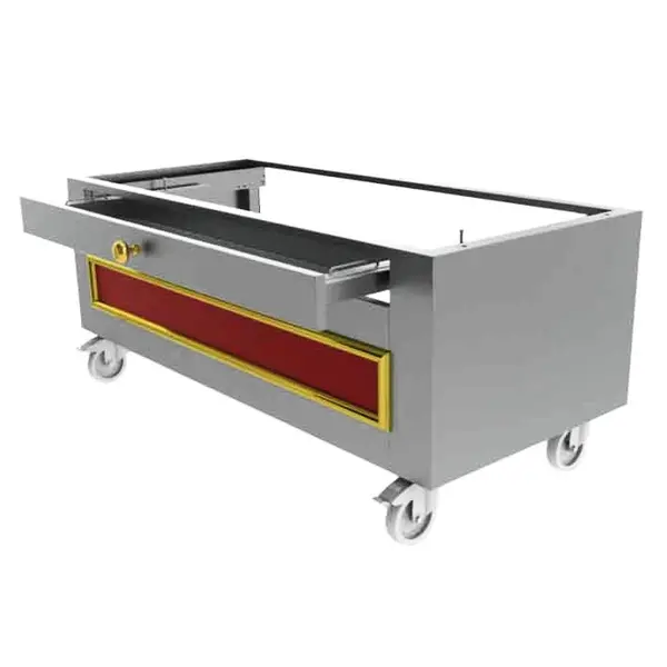 Onderstel | INOTECH Elektrische Kippengrills (ITE3) | RVS | Wielen (Geremd) | 440/650/900(h)mm