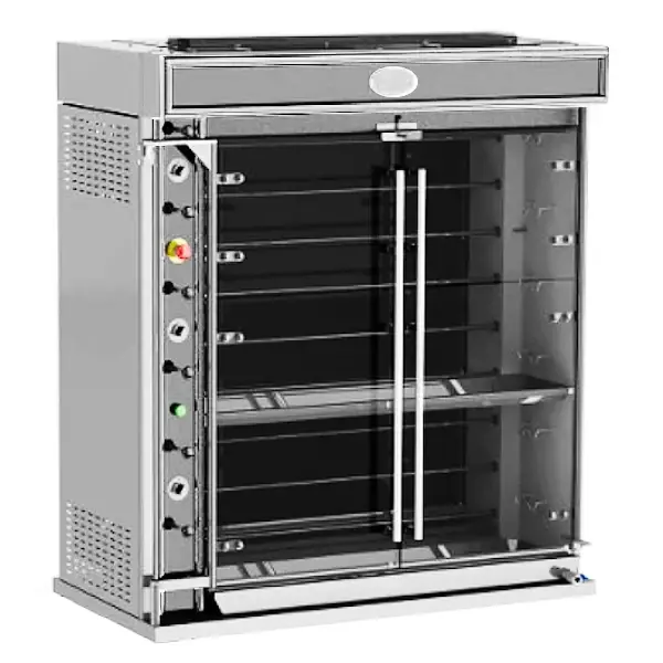 Kippengrill | Elektrisch | 6 Spitten | 36 Kippen | 19.8kW (400V) | 1340x620x1480(h)mm
