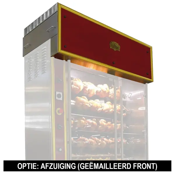 Kippengrill | Elektrisch | 8 Spitten | 48 Kippen | 26.4kW (400V) | Geïntegreerde Afzuiging | 1340x620x1880/2295(h)mm