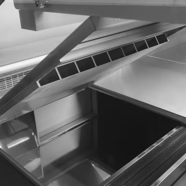 Koeltoonbank | SERIE SOC | 0°C/+4°C | Geforceerd | Gekoelde Reserve | Liftruit | Koppelbaar | 2548x1120x1190(h)mm