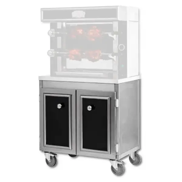 Onderstel | MINI SÉDUCTION | RVS | Draaideuren | Wielen (Geremd) | 870x595x900(h)mm