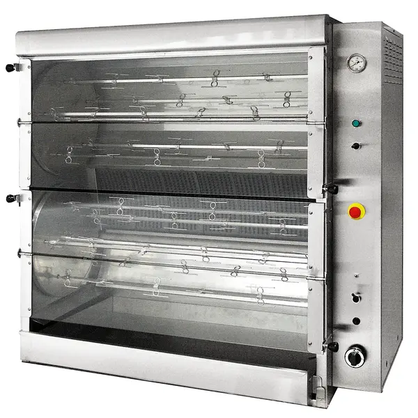 Kippengrill | Gas | 2x 5 Spitten | 60-70 Kippen | 30kW | Elektrische Ontsteking (230V) | 1470x790x1442(h)mm