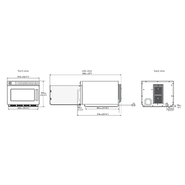 Magnetron | DEC-SERIES | RVS | 17L | 1800W | Touchbediening | Programmering (USB) | 230V | 419x574x343(h)mm
