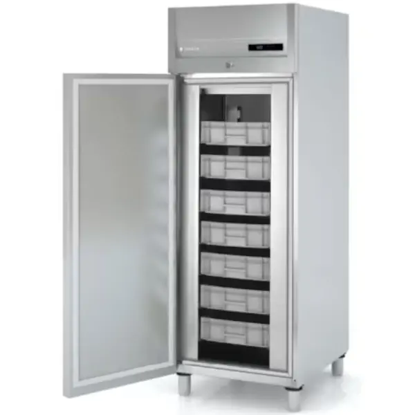 Viskoelkast | 645L (EN600x400) | RVS | -1°C/-5°C | Geforceerd | Incl. 7 Visbakken | Temperatuur-/Deuralarm | 680x860x2110/2175(h)mm