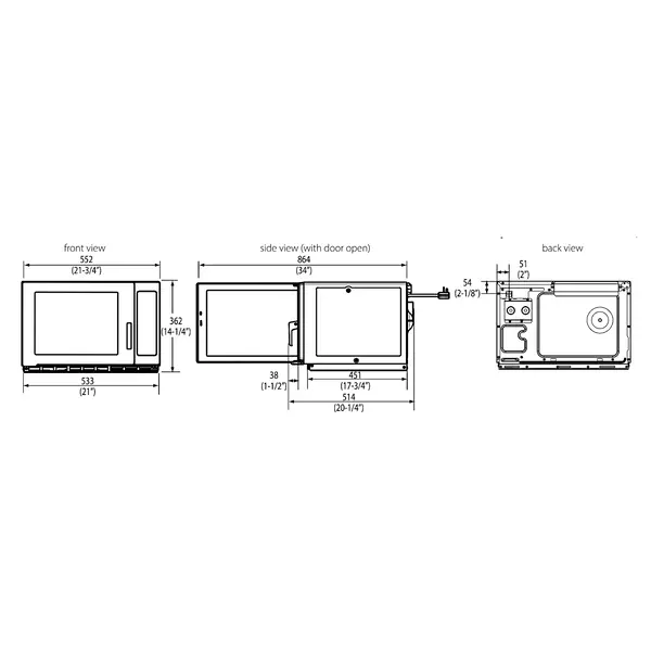Magnetron | RFS-SERIES | RVS | 34L | 1800W | Touchbediening | Programmering | 230V | 533x514x362(h)mm