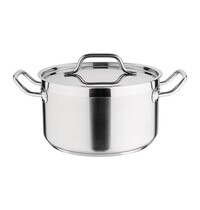 Nisbets Essentials Kookpan | RVS/Aluminium | 5.6L | Div. Warmtebronnen | Incl. Deksel | Ø240x186(h)mm