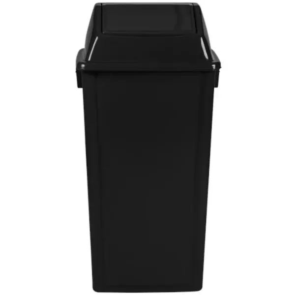 Wandafvalbak | Kunststof (Zwart) | 80L | Tuimeldeksel | Incl. Bevestiging | 460x333x917(h)mm