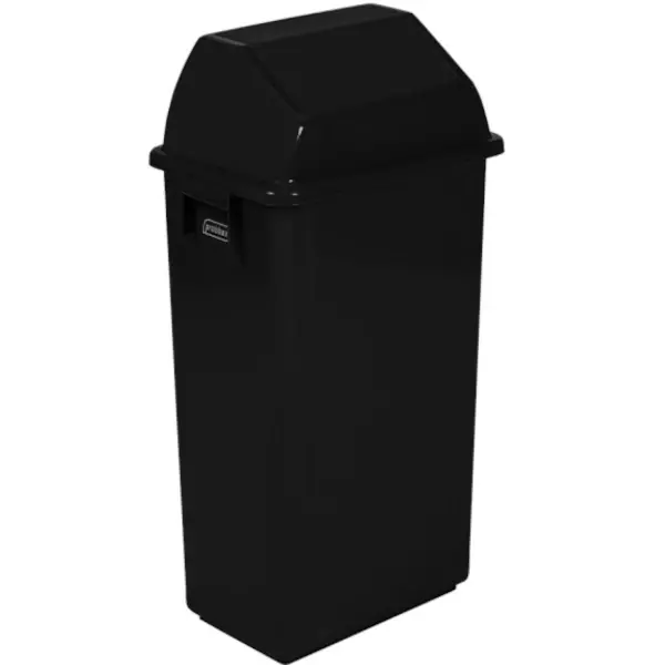 Wandafvalbak | Kunststof (Zwart) | 80L | Tuimeldeksel | Incl. Bevestiging | 460x333x917(h)mm