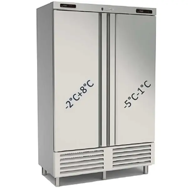 Viskoelkast | 1010L (2/1 GN) | RVS | -1°C/-5°C & -2°C/+8°C | Geforceerd | Incl. 6 Visbakken | Temperatuur-/Deuralarm | 1370x735x2160(h)mm