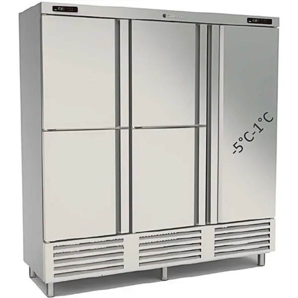 Viskoelkast | 1725L (2/1 GN) | RVS | -1°C/-5°C & -2°C/+8°C | Geforceerd | Incl. 6 Visbakken | Temperatuur-/Deuralarm | 2055x735x2160(h)mm