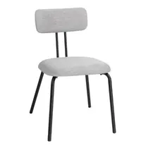Bolero Stoelen | FAIRFIELD | Stof/Metaal | Grijs | Zwart Frame | Indoor | Stapelbaar | 2 Stuks | 485x495x755(h)mm 