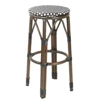 Bolero Barkrukken | Rotan/Aluminium | Zwart | Houtlook Frame | In-/Outdoor | Stapelbaar | 2 Stuks | Ø360x755(h)mm 