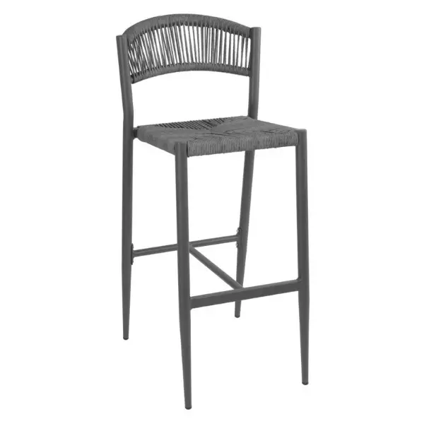 Barkrukken | EDEN | Rotan/Aluminium | Antraciet | Donkergrijs Frame | In-/Outdoor | 2 Stuks | 425x530x1040(h)mm