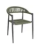 Bolero Stoelen | EDEN | Rotan/Aluminium | Groen | Donkergrijs Frame | In-/Outdoor | Stapelbaar | 4 Stuks | 595x572x768(h)mm 
