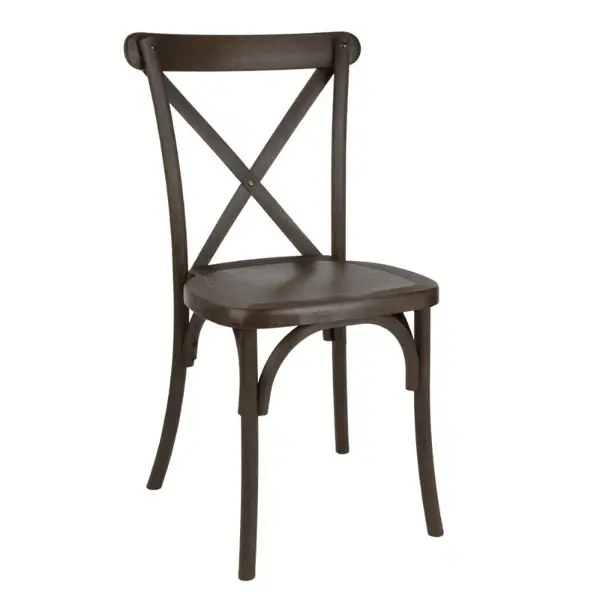 Stoelen | MANHATTAN | Hars | Houtlook | In-/Outdoor | Stapelbaar | 4 Stuks | 460x435x885(h)mm