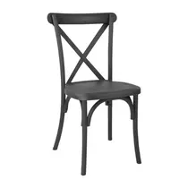 Bolero Stoelen | MANHATTAN | Hars | Zwart | In-/Outdoor | Stapelbaar | 4 Stuks | 460x435x885(h)mm