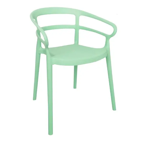 Stoelen | MATEO | Plastic | Mintgroen | In-/Outdoor | Stapelbaar | 2 Stuks | 545x485x755(h)mm
