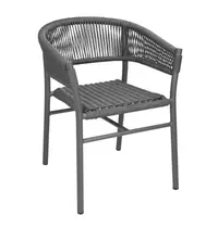 Bolero Stoelen | FLORENCE | Aluminium Rotan/Aluminium | Grey | In-/Outdoor | Stapelbaar | 2 Stuks | 610x540x750(h)mm