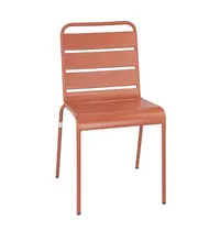 Bolero Stoelen | Staal | Terracotta | In-/Outdoor | Stapelbaar | 4 Stuks | 400x500x830(h)mm